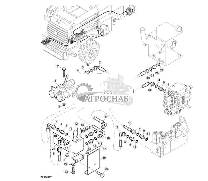 Гидравлические шланги  клапан, насос разгрузки фургона, высокий расход с клапаном HIC 